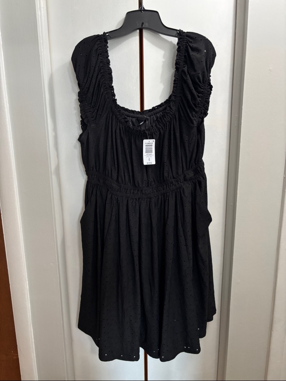 torrid Black Eyelet Smocked Midi Dress